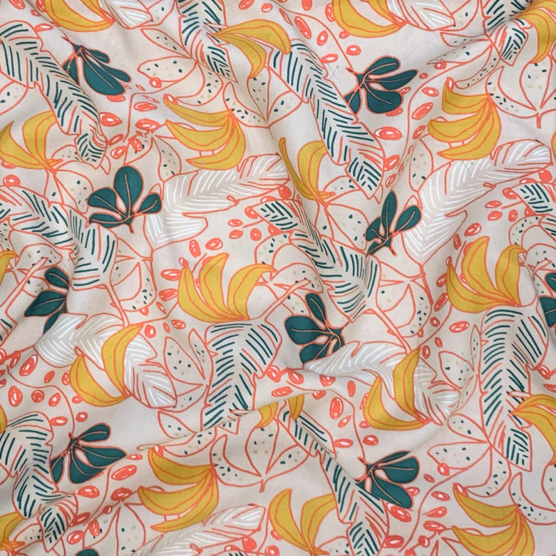 Printed Viscose GUZALOR Beige / Coral